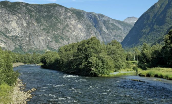 Een riviertje in Eidfjord